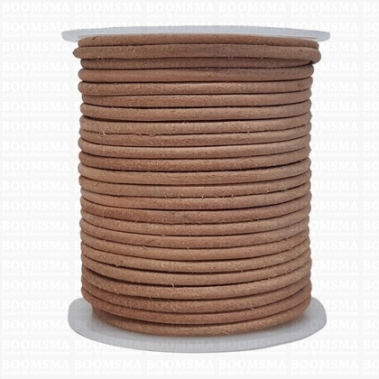 Round leather lace Ø 3 mm roll natural rol a 25 meter (per rol) - pict. 2