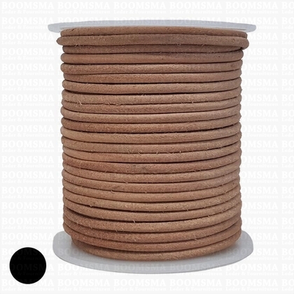 Round leather lace Ø 3 mm roll natural rol a 25 meter (per rol) - pict. 1