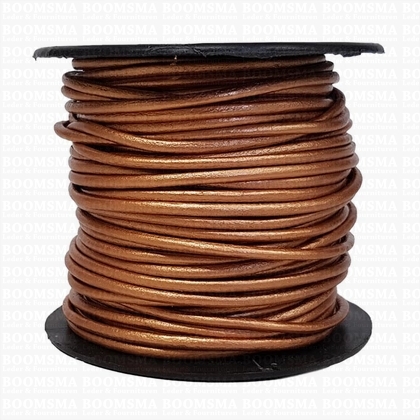 Round leather lace metallic bronze Ø 2 mm, roll 25 meter  - pict. 2