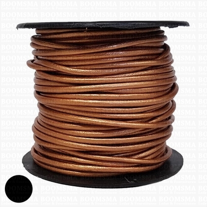 Round leather lace metallic bronze Ø 2 mm, roll 25 meter  - pict. 1