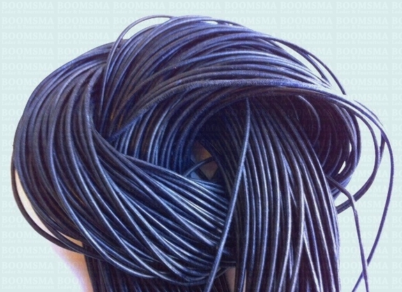 Round leather laces Ø 2 mm blue Ø 2 mm, length 100 cm - pict. 1