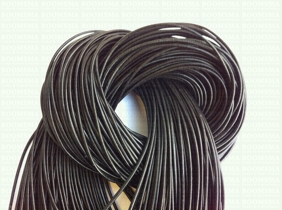 Round leather laces Ø 2 mm black Ø 2 mm, length 100 cm - pict. 1