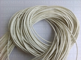 Round leather laces Ø 2 mm white Ø 2 mm, length 100 cm