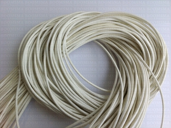 Round leather laces Ø 2 mm white Ø 2 mm, length 100 cm - pict. 1