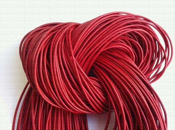Round leather laces Ø 2 mm red Ø 2 mm, length 100 cm - pict. 1