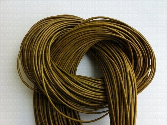 Round leather laces Ø 2 mm green Ø 2 mm , length 100 cm - pict. 1