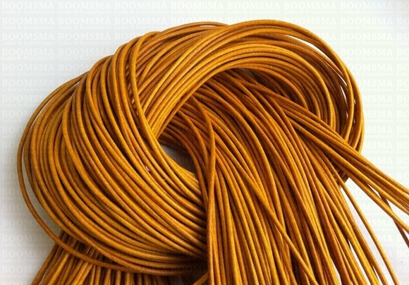 Round leather laces Ø 2 mm yellow Ø 2 mm, length 100 cm - pict. 1