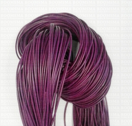 Round leather laces Ø 2 mm purple Ø 2 mm, length 100 cm - pict. 1