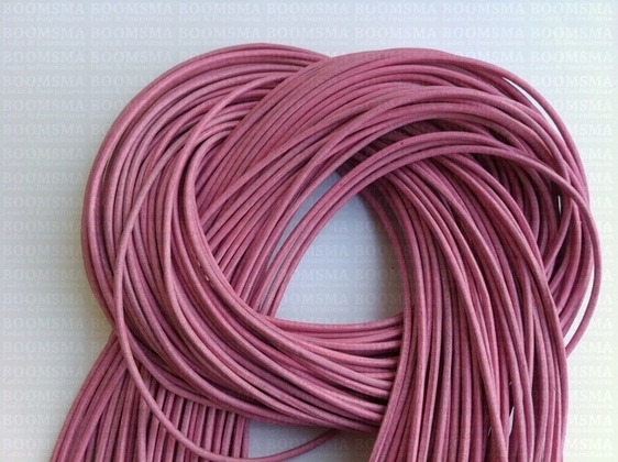 Round leather laces Ø 2 mm pink - pict. 1