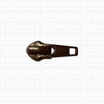 Zipper pullers for nylon zipper (teeth 6 mm) dark brown Schuiver voor nylon yyk rits 6 mm spiraal (10 st.)