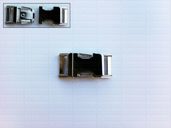 Side release buckle for collars silver fits 20 mm belt, 58 mm total length (ea) - pict. 2