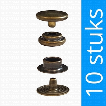 Snaps: Snap Mini dot small antique brass plated Mini dots, kop Ø 12,5 mm - pict. 1