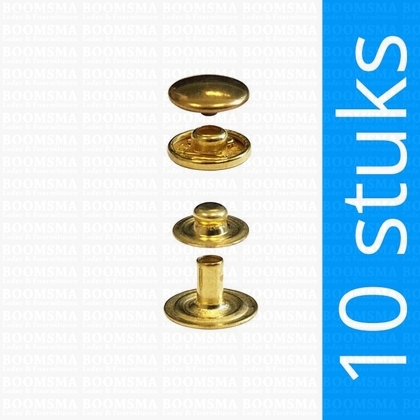 Snaps: Snap mini for glove cap 10,5 mm gold Ø 10,5 mm (10 pcs) - pict. 1