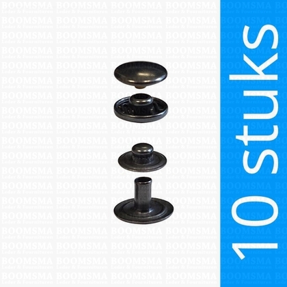 Snaps: Snap mini for glove cap 10,5 mm nearly black Ø 10,5 mm (10 pcs) - pict. 1