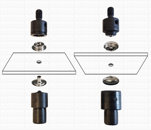 Handpress Supplies: Snap setter to match handpress durabele dots setter, (press)  (per set) - pict. 2