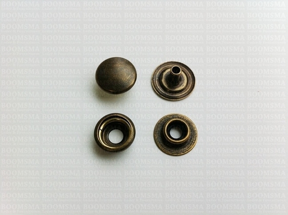 Snaps: Snaps baby dot antique brass plated cap Ø 12,5 mm (per 100) - pict. 2