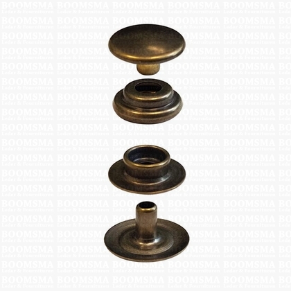 Snaps: Snaps baby dot antique brass plated cap Ø 12,5 mm (per 100) - pict. 1