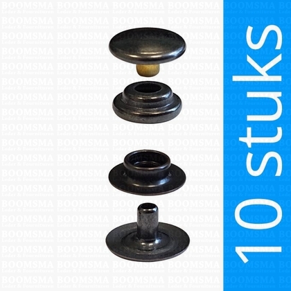 Snaps: Snaps baby dot nearly black cap Ø 12,5 mm (per 10) - pict. 1