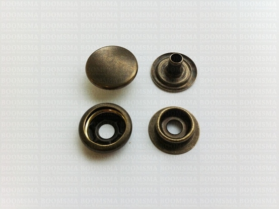 Snaps: Snaps durable dot antique brass plated cap Ø 15 mm (per 100) - pict. 2