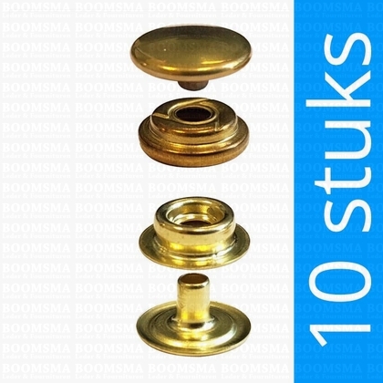 Snaps: Snaps durable dot gold cap Ø 15 mm (per 100) - pict. 1
