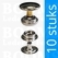Snaps: Snaps Durable dot long silver cap Ø 15 mm (pin 7 mm) (per 100) - pict. 1