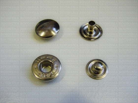 Snaps: Snaps for glove or wallet cap Ø 12,5 mm silver cap Ø 12,5 mm (per 100) - pict. 2