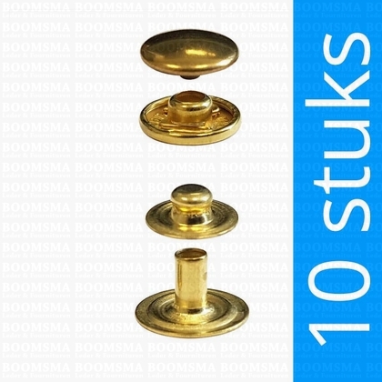 Snaps: Snaps for glove or wallet cap Ø 12,5 mm gold cap Ø 12,5 mm (per 10) - pict. 1