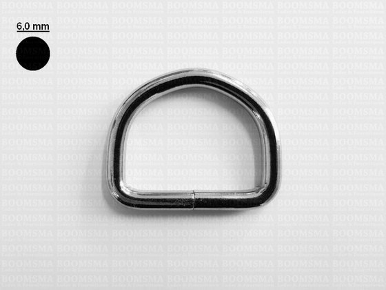 Solid dees welded chrome plated 40 mm × Ø 6 mm (ea) - pict. 1