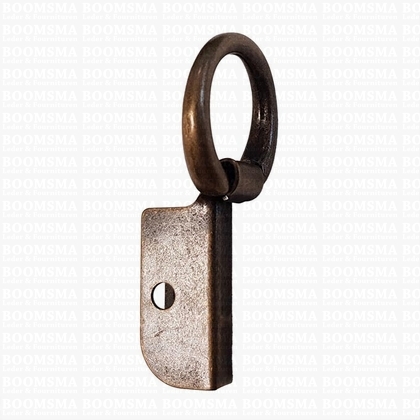 Souffléclamps with rivet hole antique brass plated bagstrap ± 19 mm, big (ea) - pict. 1