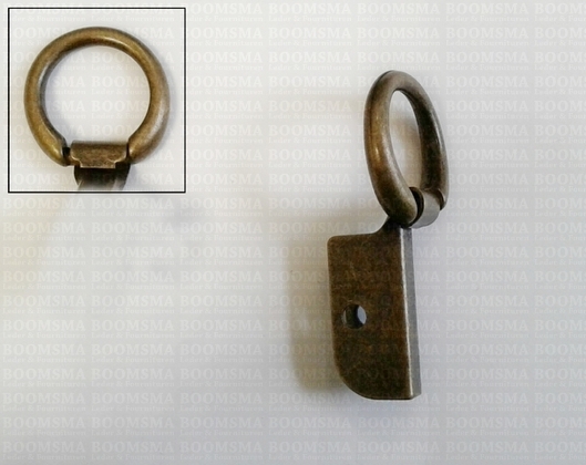 Souffléclamps with rivet hole antique brass plated bagstrap ± 19 mm, big (ea) - pict. 2