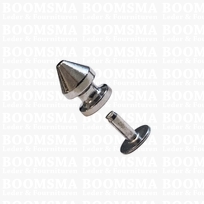 Spike rivetback silver 11,5 mm blunt tip , 7 mm short rivet (per 10)