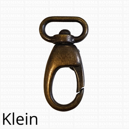 Spring snaps deluxe oval small (medium) antique brass plated 17 mm eye (44 mm total length)  - pict. 1