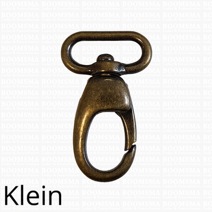 Spring snaps deluxe oval small (medium) antique brass plated 20 mm (44 mm total length) (ea) - pict. 1