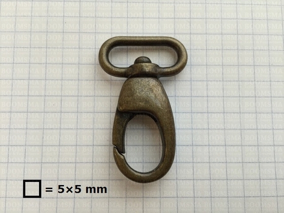 Spring snaps deluxe oval small (medium) antique brass plated 20 mm (44 mm total length) (ea) - pict. 2