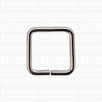Square ring (open) silver coloured 20 × 20 mm, wire Ø 4 mm (per 10 )