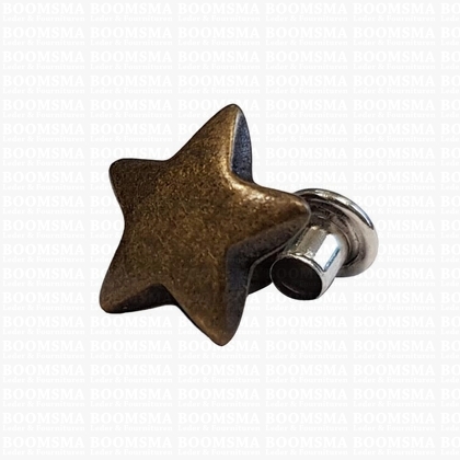 Star rivet  antique brass plated Ø 12 mm (per 10) - pict. 1