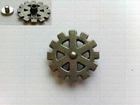 Concho: Steam punk concho screwback silver heavy gear (ea) - pict. 2