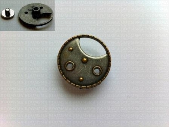 Concho: Steam punk concho screwback silver and gold - pict. 3