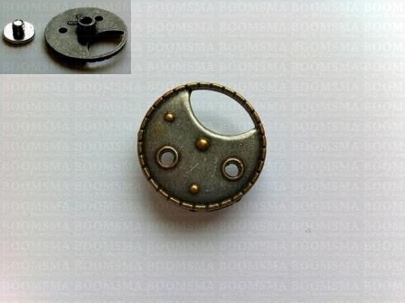 Concho: Steam punk concho screwback silver and gold Timepiece gear (ea) - pict. 2