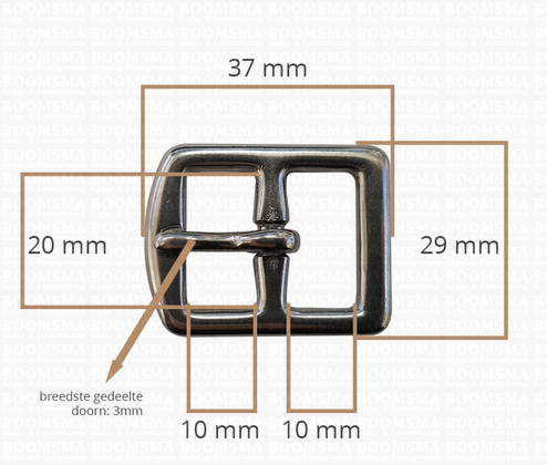 Stirrup belt strap buckle Stainless steel silver 20 mm (ea) - pict. 2
