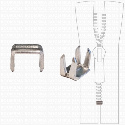 Stops for zipper lower side silver Onderstop kram (25 stuks) - pict. 1