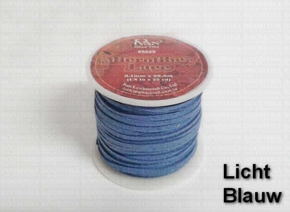 Suedine lace Light blue Width 3 mm, 22.8 meters - pict. 2