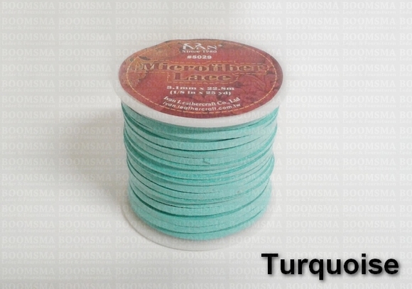 Suedine lace Turquoise Width 3 mm, 22.8 meters - pict. 2