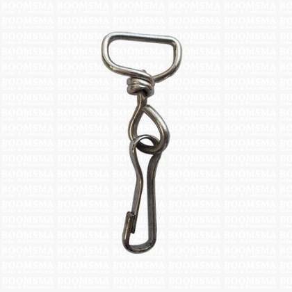 Swivel lanyard hooks silver eye 1,5 cm, hook 3,0 cm, total length 5,7 cm pack of 10 pcs. - pict. 1