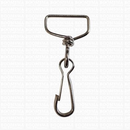 Swivel lanyard hooks silver eye 2,0 cm, hook 3,0 cm, total length 5,7 cm (per 10) - pict. 1