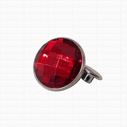 Synthetic crystal rivets large 16 mm round red - pict. 1