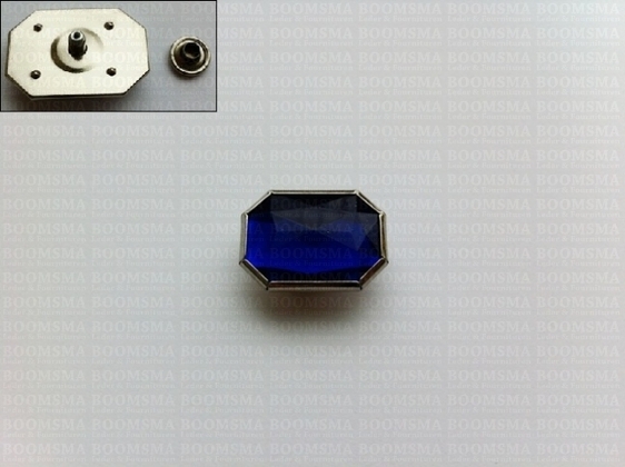 Synthetic crystal rivets large 16 × 26 mm rectangle blue (ea) - pict. 2