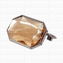 Synthetic crystal rivets large 16 × 26 mm rectangle citrine (ea)