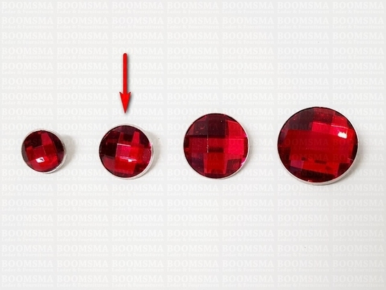 Synthetic crystal rivets large 20 mm round red - pict. 2