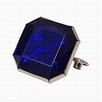 Synthetic crystal rivets large 24 mm square blue (ea) - pict. 1